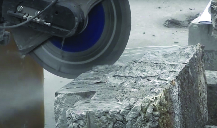 Saw Cutting Stone - Virginia Abrasives