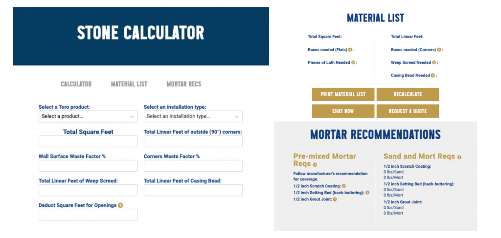 Toro Stone Calculator